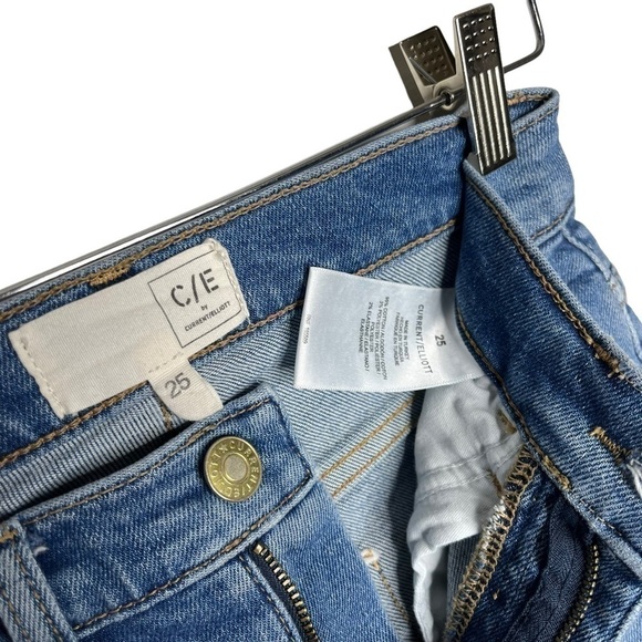 C/E by Current/elliot high rise distressed medium wash blue jeans women’s Sz 25 - Picture 6 of 6